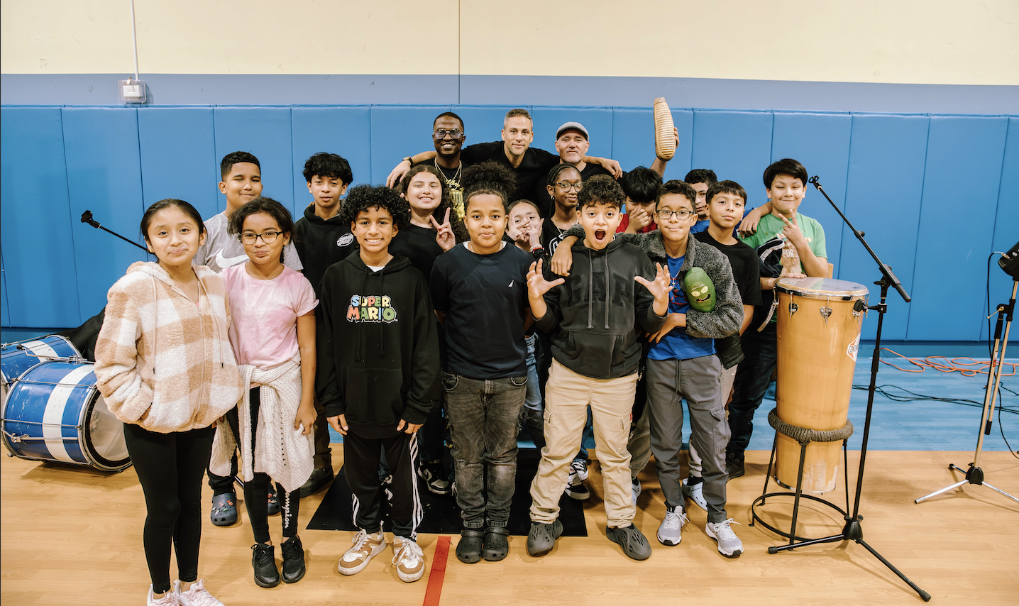 Group of kids posing for a photo